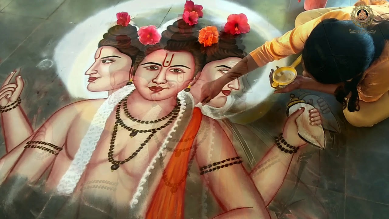 Portrait rangoli design of deities by rajashri junnarkar