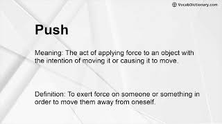 Push Meaning