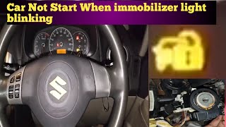 Car Not Start When immobilizer Lock Light Blinking On Dash Suzuki SX4