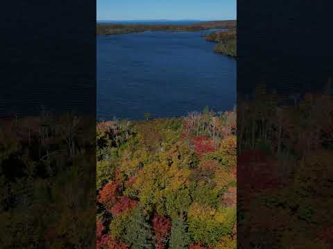 "Beautiful Fall Colors from Above 🍂 | Off-Grid Cabin by the Lake (Nova Scotia Drone Footage)”