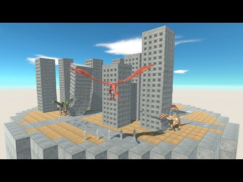 Wyvern Monster Team in Destroyable Mini City vs ALL UNITS in Team Animal Revolt Battle Simulator