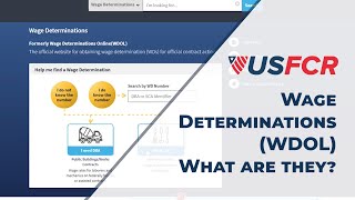 Wage Determinations...What are They (legacy WDOL)