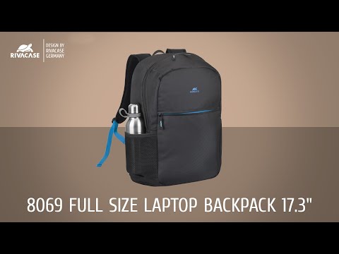 Rivacase Regent 8069 43.9 cm (17.3") Backpack Juodas, Cyan video