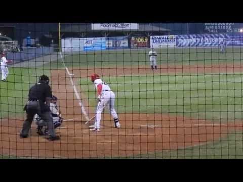 Isaac Ballou's 3rd at bat Hagerstown Suns (4/3/2014)