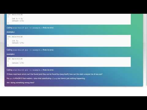 Clang Static Analyzer doesn't find the most basic problems