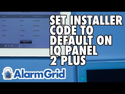 IQ Panel 2 Plus: Setting Installer Code to Default