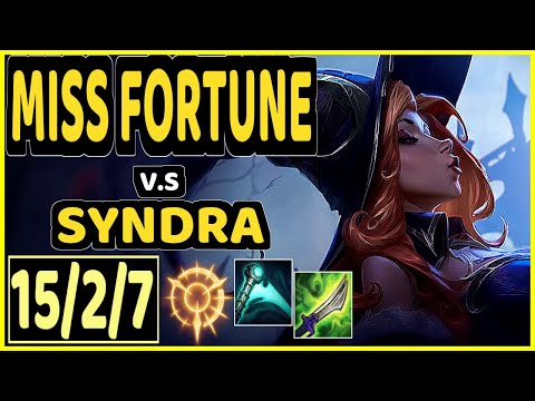 YUUKI60 (MISS FORTUNE) vs SYNDRA - 15/2/7 KDA BOTTOM ADC GAMEPLAY - EUW Ranked MASTER