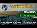 ️ EPIC STORM AMY LANDING IN SHANNON BOEING 737 FULL FLIGHT TAKEOFF LOURDES VLIEGPIET