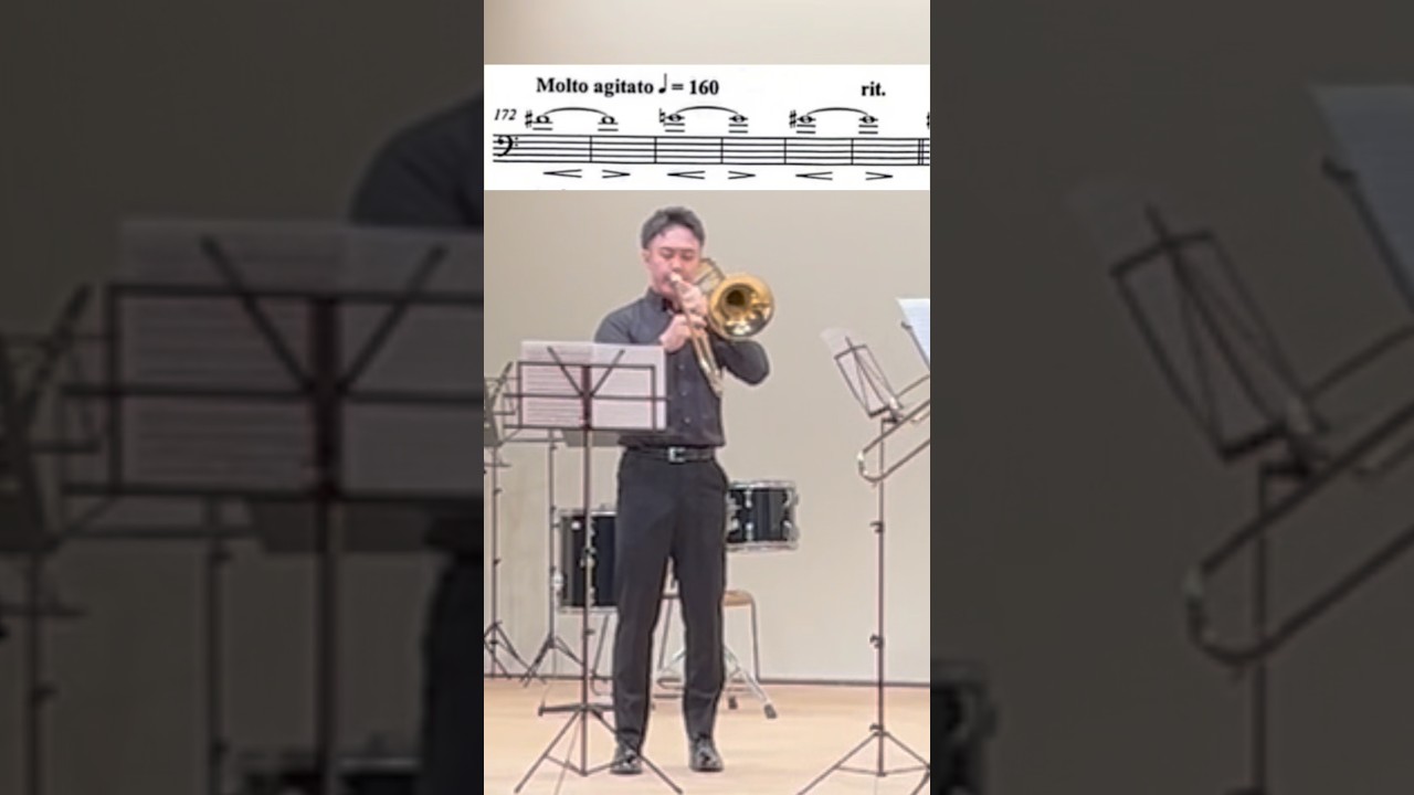 本番で急遽パート変更🫢でも好きなパートだったので嬉しかった！/ラプソディー・イン・ブルー#rhapsodyinblue #trombone #吹奏楽 #トロンボーン