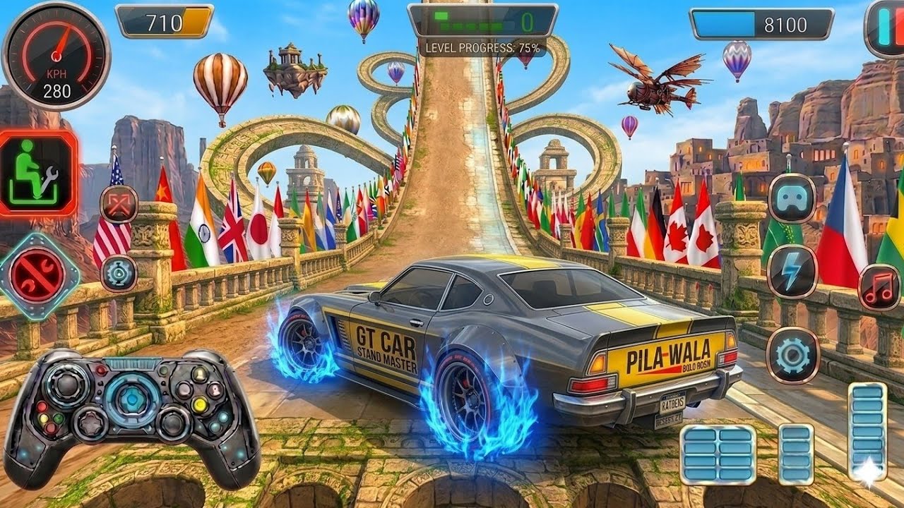 Insane GT Car Stunts 😱 Mega Ramp Challenge | Car Crash Simulator Gameplay