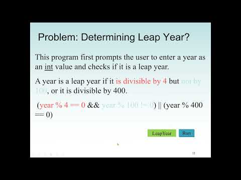 Java Selection Statements Logical Operators and Switch Statements Java Code to determine Leap Year