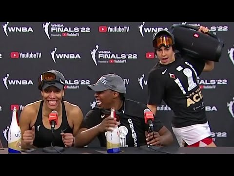 A'ja Wilson, Chelsea Gray After Winning Las Vegas Aces FIRST Title | WNBA Finals Post Game Interview