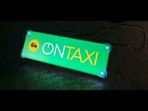 LED табличка для автомобиля с надписью "OnTaxi" (300*100мм) - фото 1 - id-p2920882325