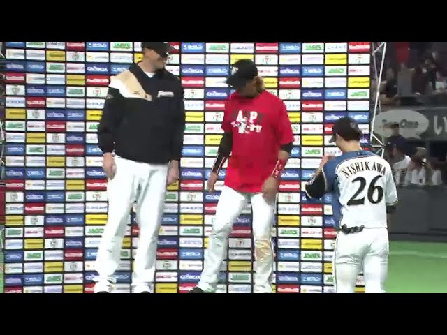 ファイターズ・クロッタ投手・陽選手・西川選手ヒーローインタビュー 2014/3/30 F-Bs