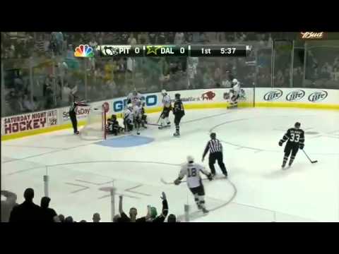 Big Hit : Deryk Engelland v Eric Nystrom : Penguins v Stars : February 29 2012