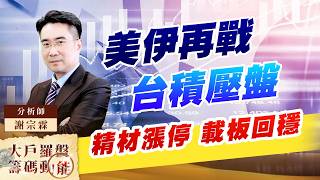 美伊再戰 台積壓盤 精材漲停 載板回穩｜大戶羅盤籌碼動能 ｜謝宗霖 (圖)