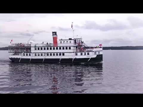 FPV drone footage of the Wenonah II steamship in Muskoka