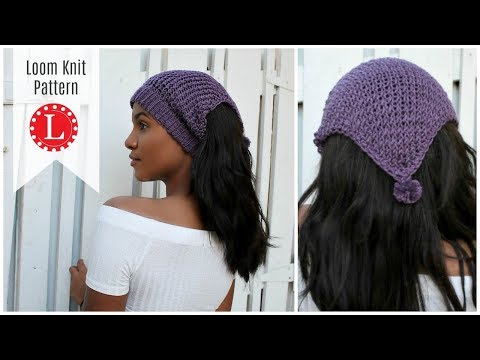 LOOM KNITTING Ear warmer Pattern - Headband Hat Scarf on a round loom | Messy Bun Hat | Loomahat