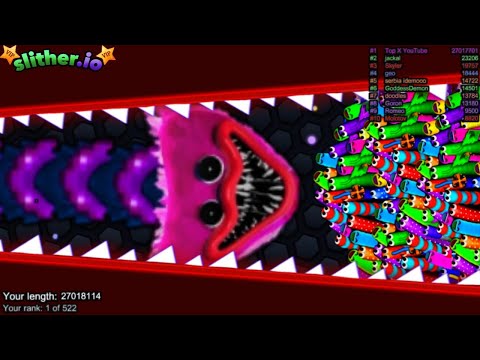 Slither.io A.I. KISSY MISSY Vs TINY PRO Snakes - Epic Skin Slitherio Vip Gameplay - World Record