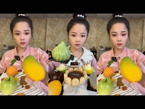 CHINESE MUKBANG SWEET FOOD (MOUSSE CAKE)@Xiao Yu Mukbang @Bingxin666 Mukbang EATING SHOW