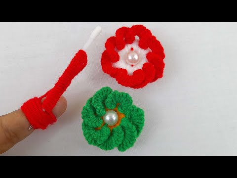 It's so Beautiful Easy Woolen Rose Flower Making Trick Using Cotton Buds