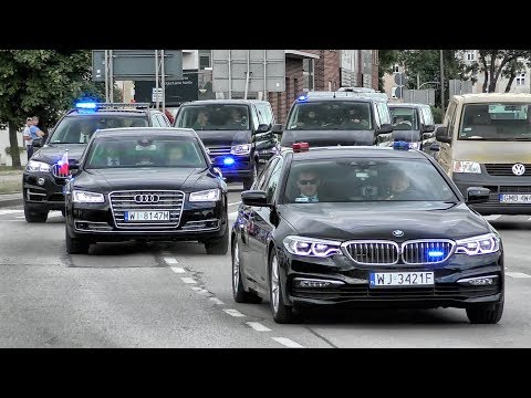 President Escort | Polish Presidential Motorcade on lights and sirens