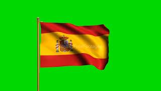 Spain National Flag | World Countries Flag Series | Green Screen Flag | Royalty Free Footages