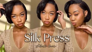 How I Achieve A Silk Press on Short Hair | Natural 💇🏽‍♀️✨