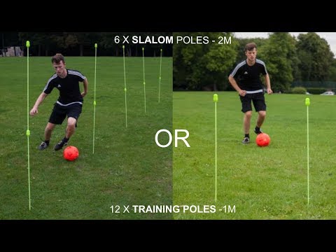 QUICKPLAY PRO Agility Pole Set: Adjustable Height Coaching Sticks (Set of 12)