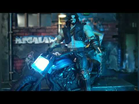 DC LOBO STREET DIORAMA AND CUSTOM BATCYCLE