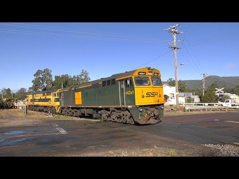 Alco diesel locomotives 442s1+44206 SSR Ballast train.