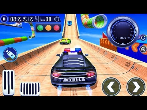 Car Stunts Challenge: Epic Superhero Car Racing On Mega Ramp 3D - Android GemePlay