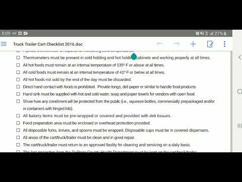 Health Department Guidelines for starting a Food Truck