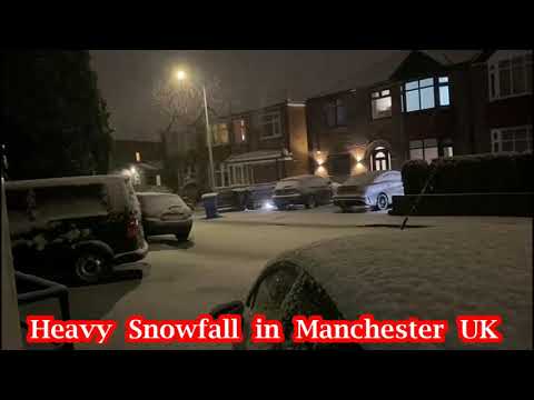 Today Heavy Snowfall  In Manchester UK - 20/01/2021