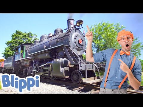 Blippi Explores a Steam Train | Trains for Children with Blippi | Train Song | Moonbug for Kids