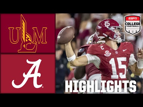 UL Monroe Warhawks vs. Alabama Crimson Tide | Full Game Highlights | ESPN College Football