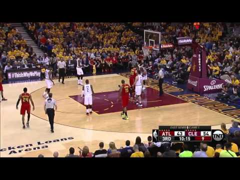 J.R. Smith Flagrant Foul on Millsap | Hawks vs Cav