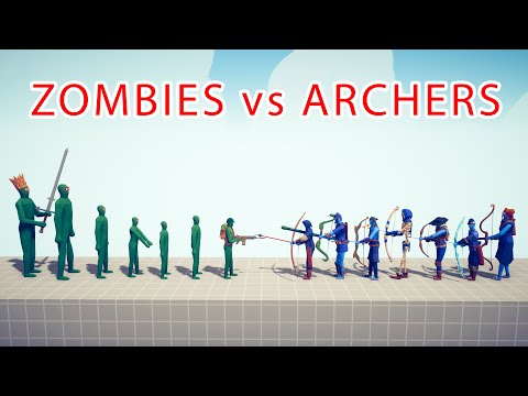 ZOMBIES Team vs ARCHERS Team - Totally Accurate Battle Simulator TABS