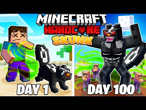 I Survived 100 DAYS as a SKUNK in HARDCORE Minecraft!