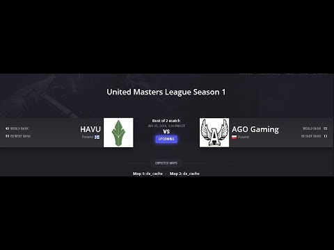 CSGO LIVE :  HAVU vs AGO Gaming - United Masters League Season 1