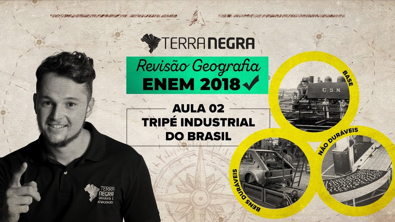 Indústria brasileira - TRIPÉ INDUSTRIAL do BRASIL - Revisão Geografia ENEM 2018 [#02] | Terra Negra