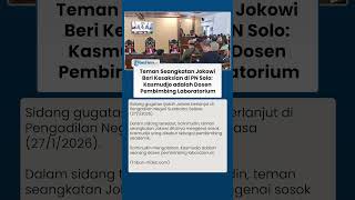 Teman Seangkatan Jokowi Beri Kesaksian di PN Solo: Kasmudjo adalah Dosen Pembimbing Laboratorium