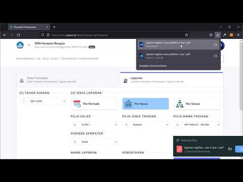 Tutorial Laporan Transaksi Pembayaran Sekolah Per Kelas