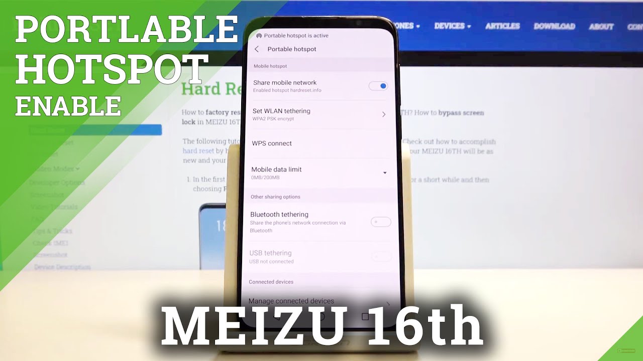 How to Enable Portable Hotspot in Meizu 16TH - Share Network