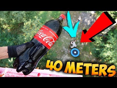 What If I drop a Coca-Cola from a 40-meter tower? Drop Test 40-meters!! Video