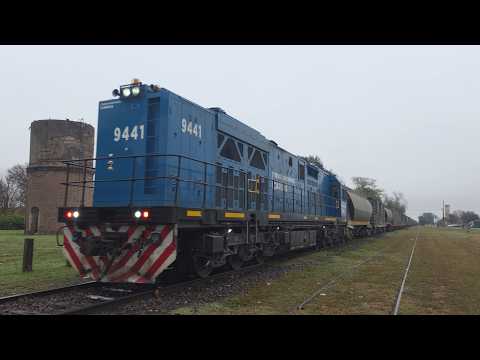 [8K] Tren cargado de NCA con la CRRC Qishuyan CDD-5A1 9441 pasando por Marcos Juárez!!!!!!