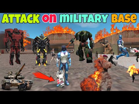 Rope hero Big attack on military base । Rope hero vice town । Rope hero vice town game । New Update