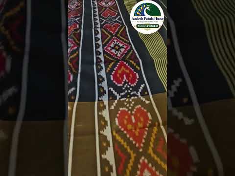 Black Selari Border Red Maroon Chandabhat Motifs Single Ikat Patola Saree 6 Ply Silk