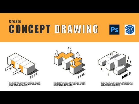 How to Create Architecture Concept Diagram | Photoshop