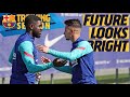 YOUNG BARÇA PLAYERS JOIN THE FIRST TEAM IN TRAINING ??